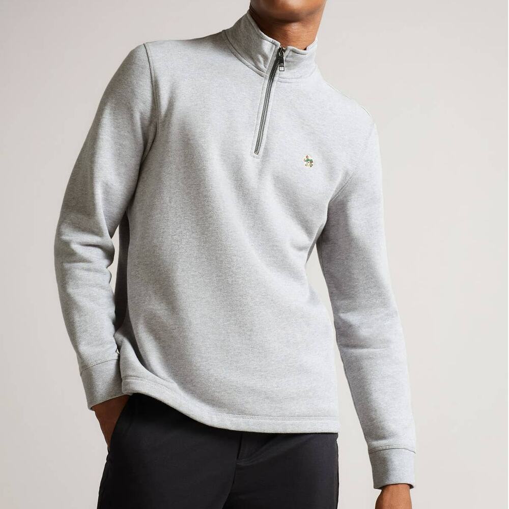 Ted Baker NWT Men's Kilbrun Half Zip High Neck Sweatshirt Size 6 (US 2XL) Gray